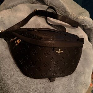 Designer Black hip Bag with texture
